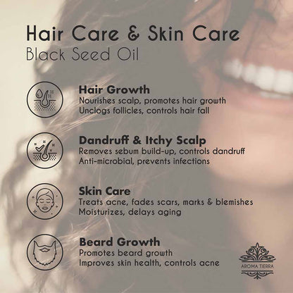 Aroma Tierra Organic Black Seed promotes hair and beard growth, treat dandruff and itchy scalp.