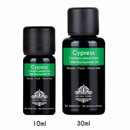 Aroma Tierra Cypress essential oil best for diffusers promotes boost energy and vitality, support PMS