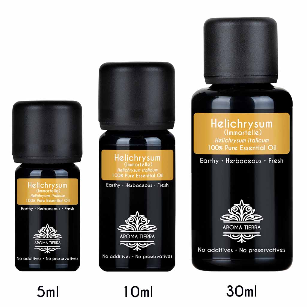 Aroma Tierra Helichrysum essential oil available sizes. 