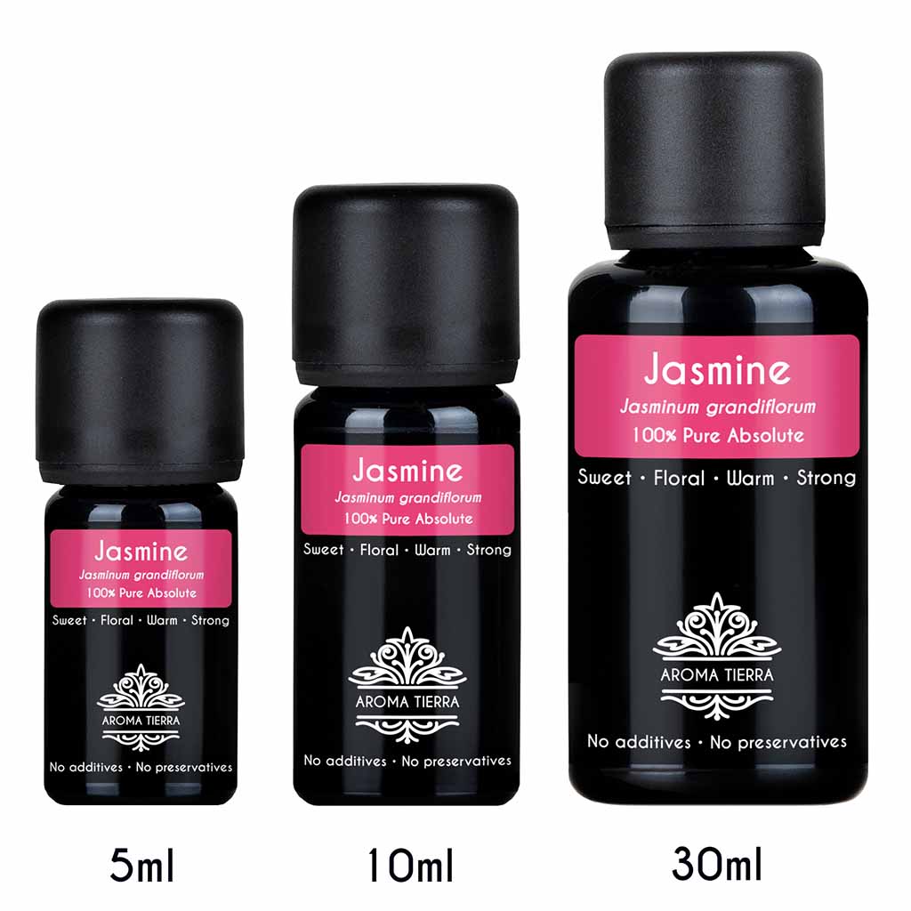 Aroma Tierra Natural Jasmine essential oil best for diffuser uplifting, mood boosting. 