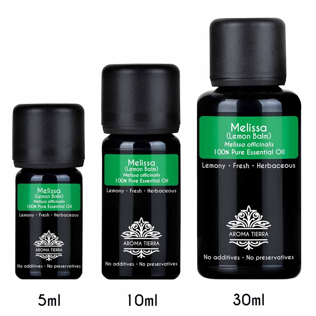 Aroma Tierra Pure Melissa essential oil best for diffuser, enhances memory and focus, reduce mental fatigue. 