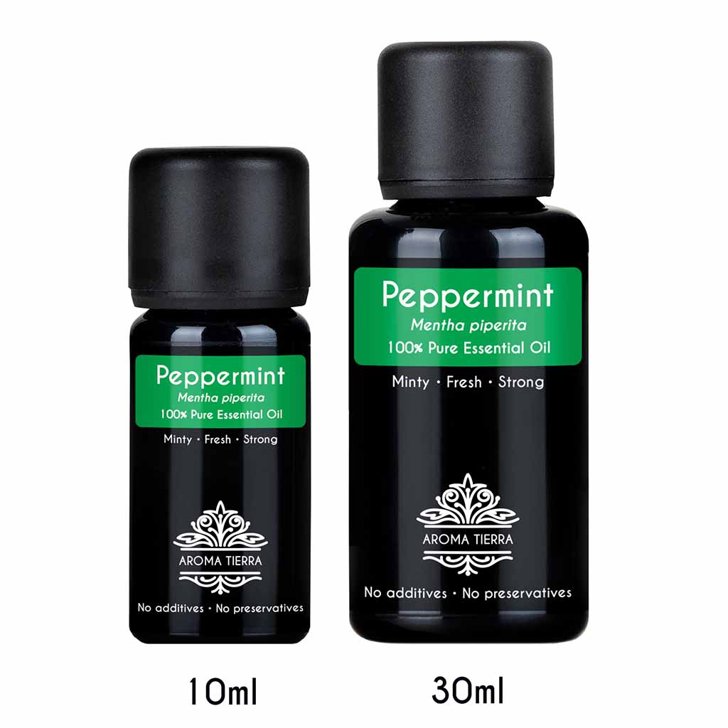 Aroma Tierra Peppermint essential oil relieves muscle and joint pain, decongests and relieves cough