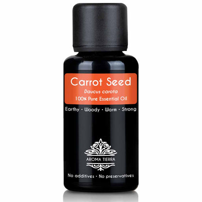 Aroma Tierra natural and pure carrot seed  essential oil therapeutic grade, 30 ml. 