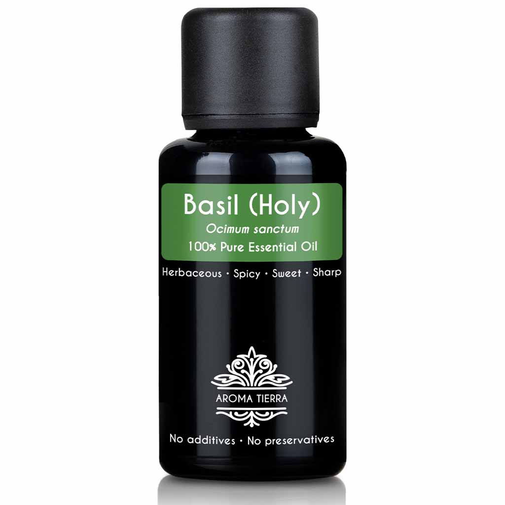 Pure Basil holy essential oil natural therapeutic  grade, 30 ml. 