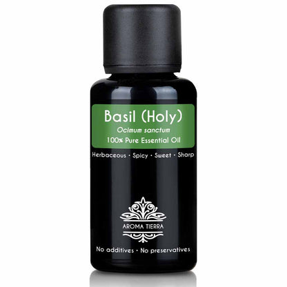 Pure Basil holy essential oil natural therapeutic  grade, 30 ml. 