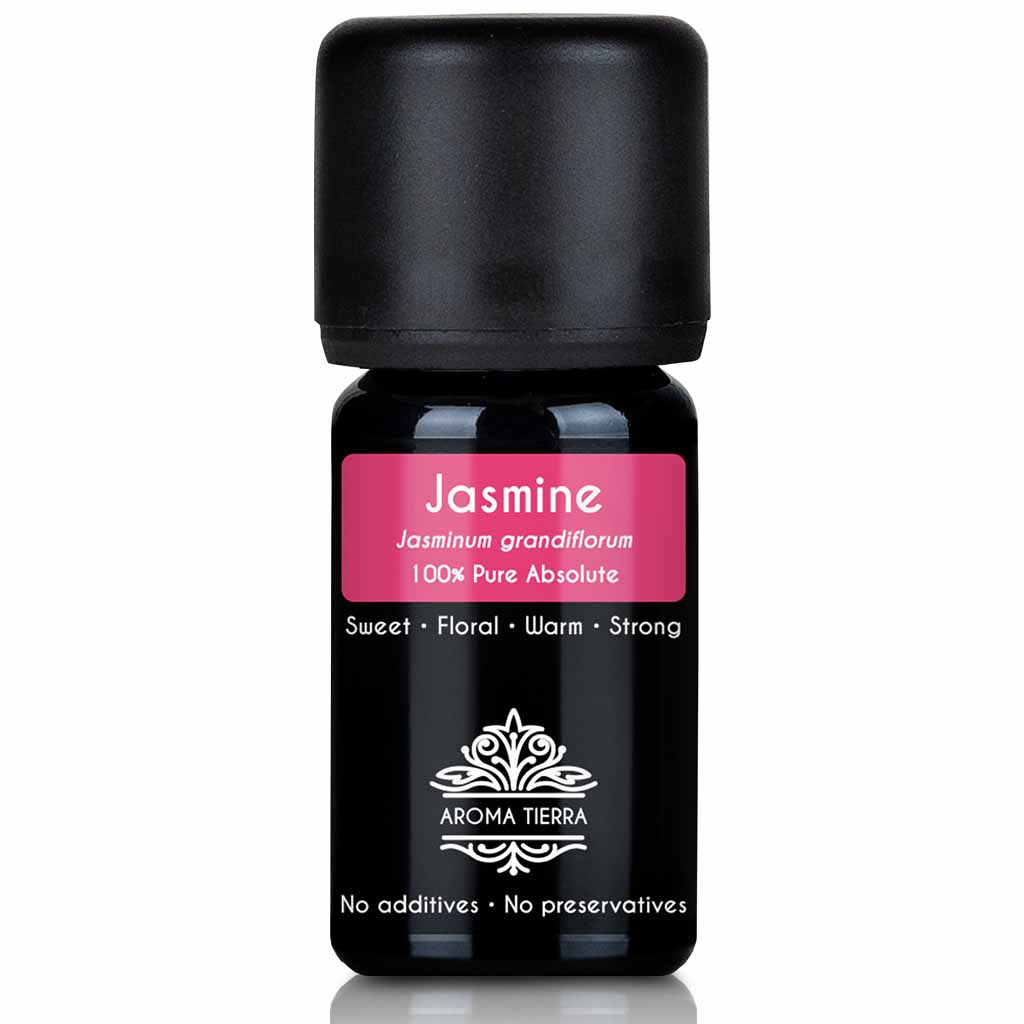 Aroma Tierra natural and pure Jasmine essential oil therapeutic grade, 5 ml. 
