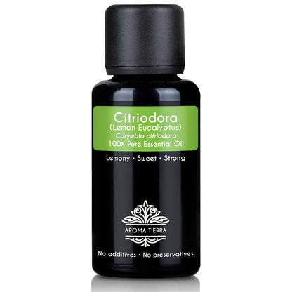 Aroma Tierra natural and pure citriodora essential oil therapeutic grade, 30 ml. 