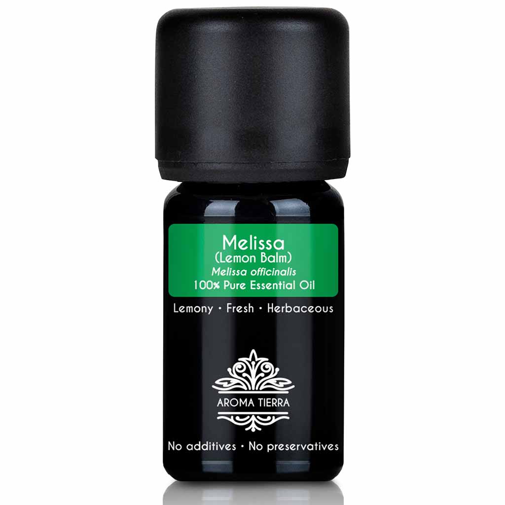 Aroma Tierra natural and pure melissa  essential oil therapeutic grade, 5 ml. 