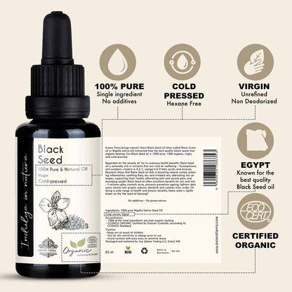 100% Pure Natural Organic Black Seed Oil from from Egypt cold pressed, no hexane and unrefined, virgin