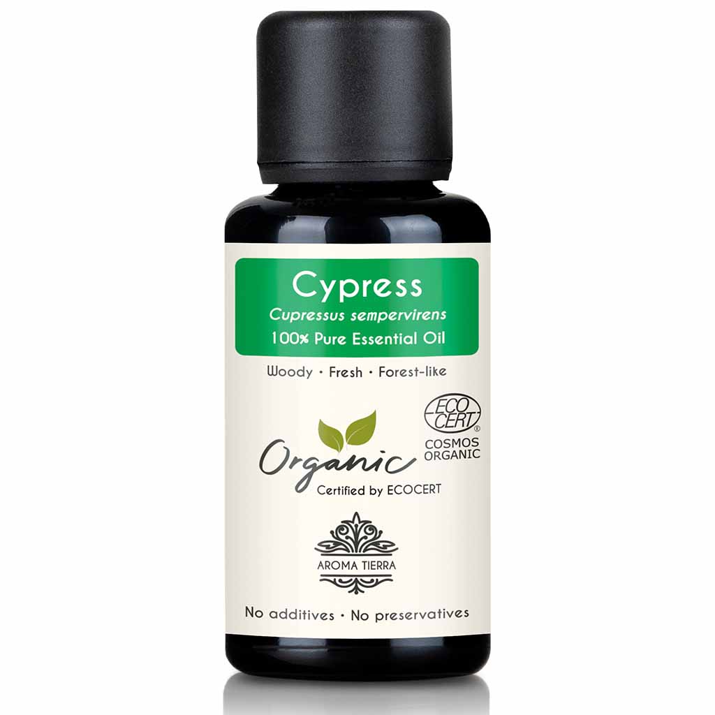 Organic cypress essential oil natural therapeutic grade, 30 ml. 