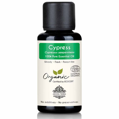 Organic cypress essential oil natural therapeutic grade, 30 ml. 