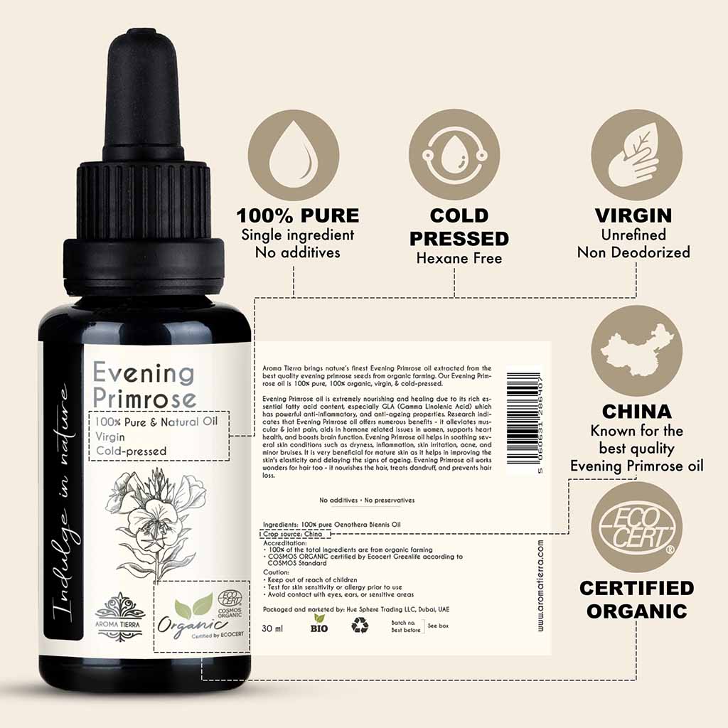 organic evening primrose oil liquid face skin hair