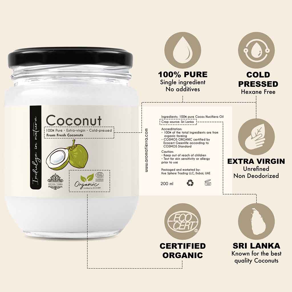 organic extra virgin coconut oil face skin hair body cold pressed