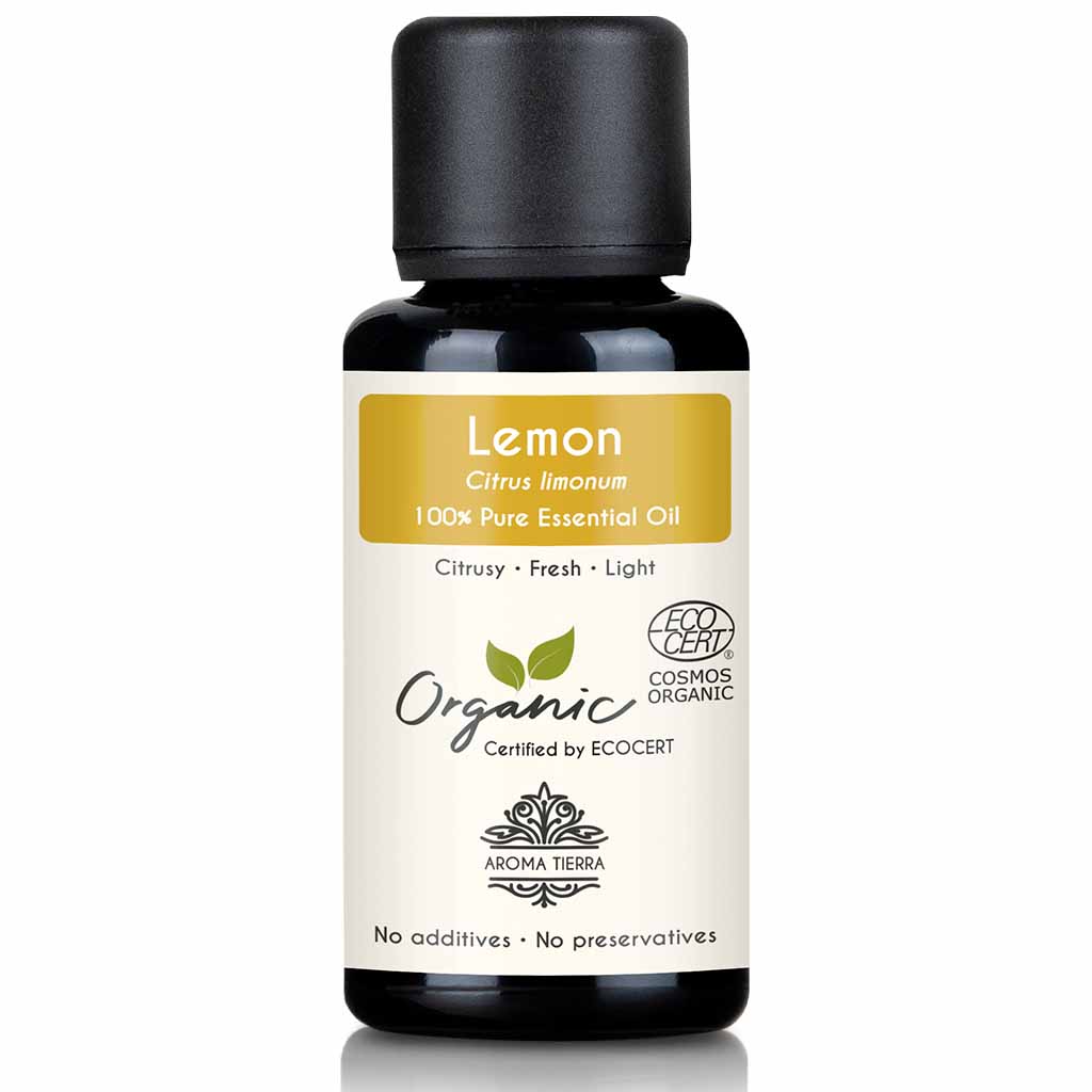 Organic lemon essential oil therapeutic grade, 30 ml. 