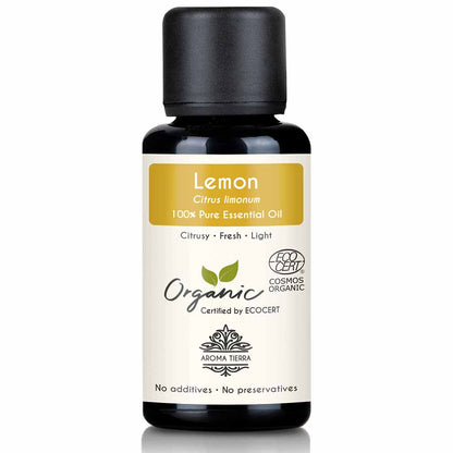 Organic lemon essential oil therapeutic grade, 30 ml. 