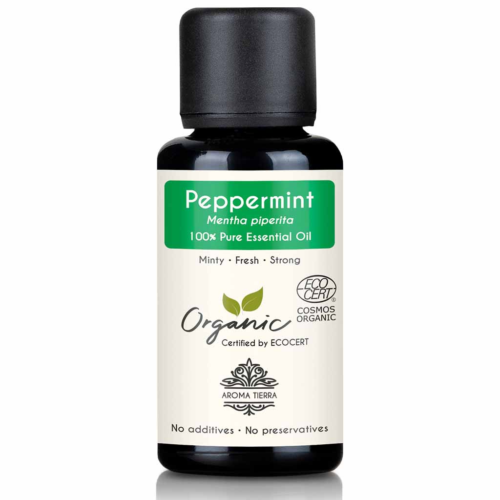 Aroma Tierra Organic Peppermint essential oil eliminates head lice, for concentration and mental clarity, 30 ml.
