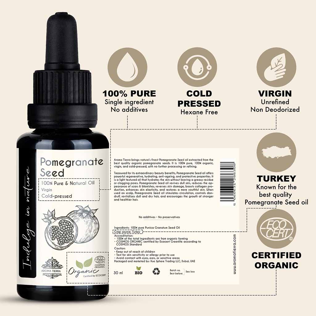 organic pomegranate oil essential face skin hair