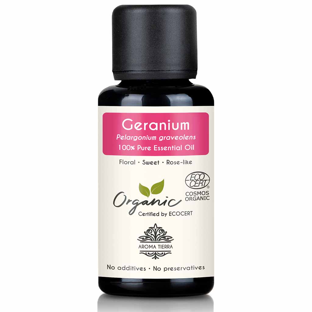 Organic Geranium essential oil promotes hair growth, control dandruff, 30 ml. 