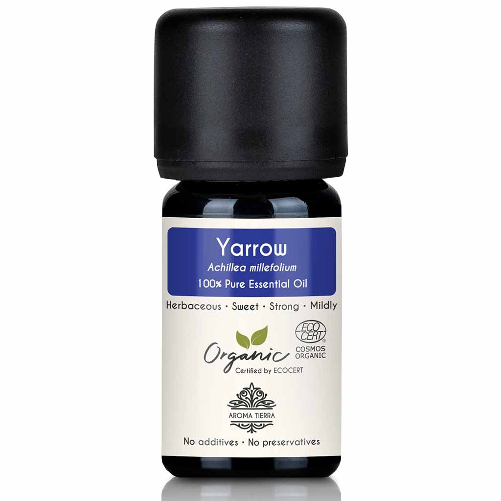 Organic yarrow essential oil natural therapeutic grade, 5 ml. 
