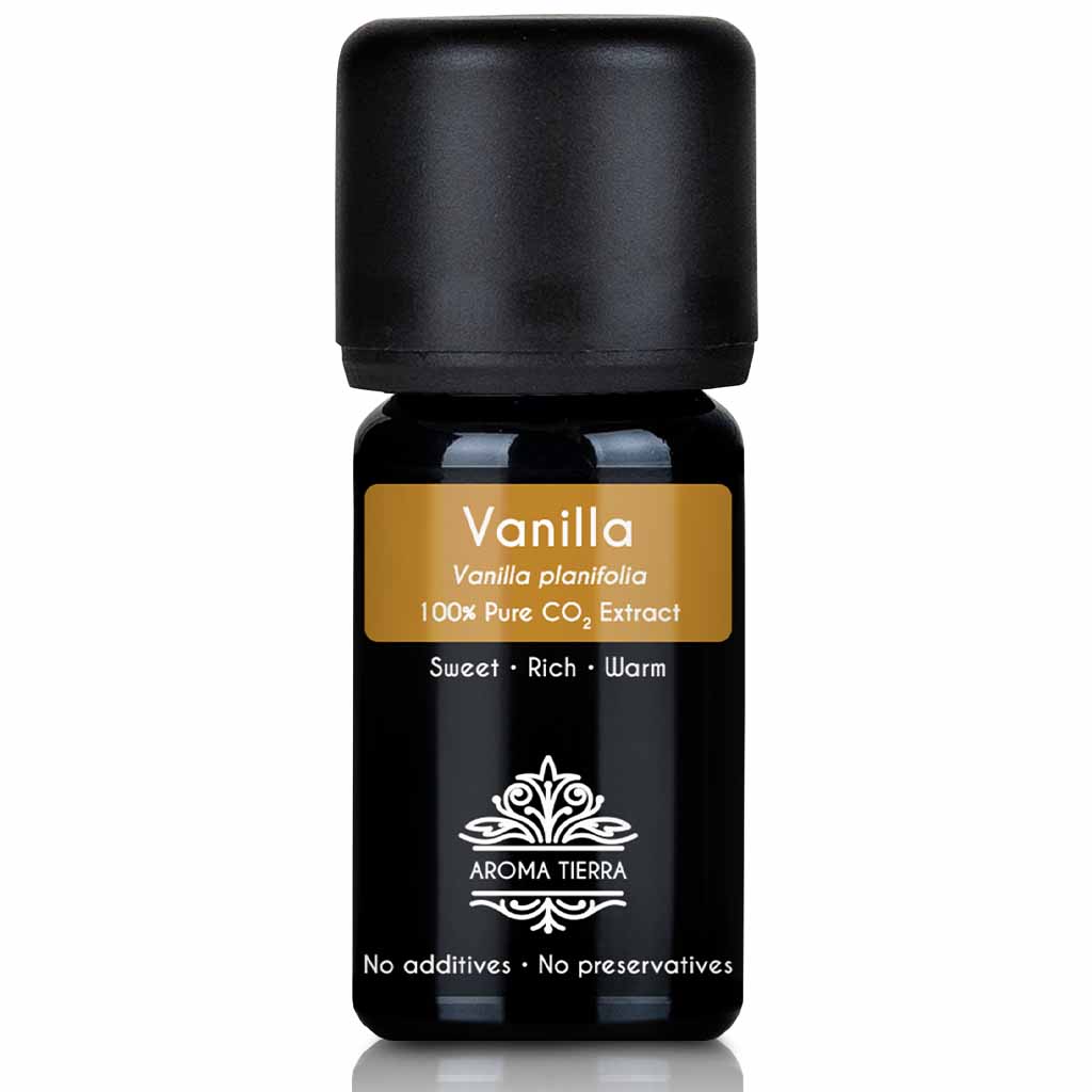 Aroma Tierra natural and pure vanilla essential oil therapeutic grade, 5 ml. 