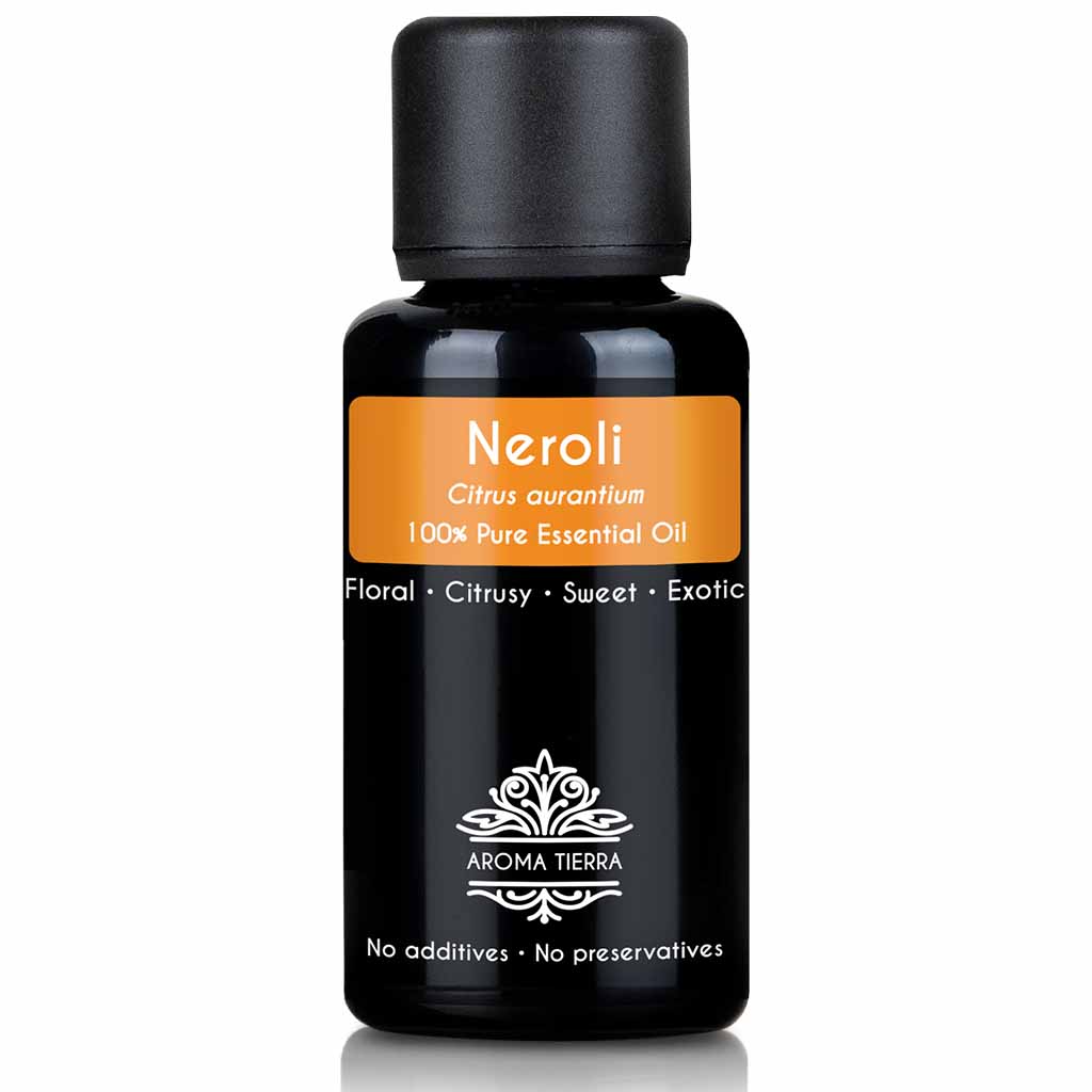 Aroma Tierra Natural Neroli essential oil best for diffuser, easing muscle tension and cramps, 30 ml. 