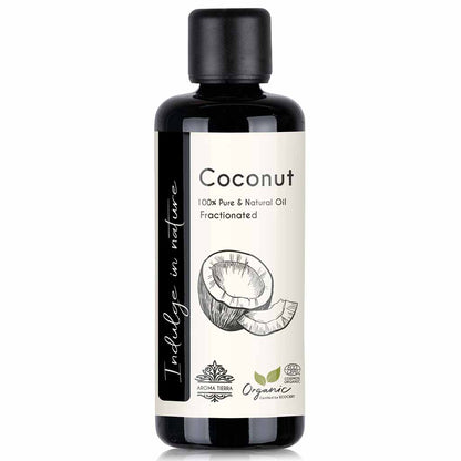 Aroma Tierra organic fractionated coconut oil great soluble career oil, treats dry heels, knees and elbow, 100 ml. 