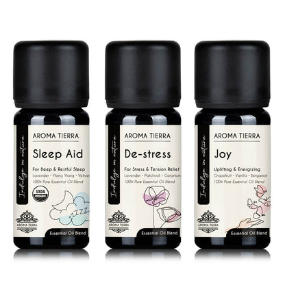 Diffuser Top 3 Essential Oil Blends - For Sleep, Stress Relief, Aromatherapy, Gift